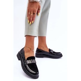 Mocasín Lacado Con Decoración Negro S.Barski HY317 5