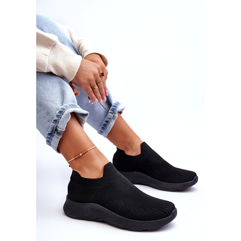 Zapatillas Deportivas Sin Cordones De Mujer Negras Claris negro 5