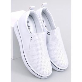 Jenkins zapatillas blancas sin cordones con cuña blanco 1