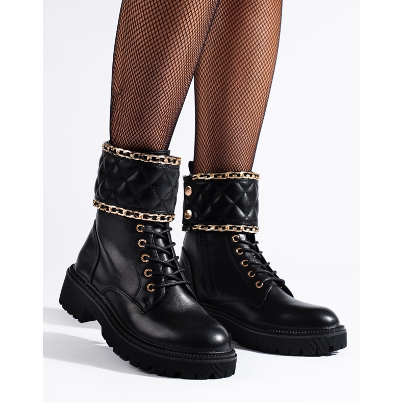 Trabajadoras de Shelovet con adorno acolchado. negro 1