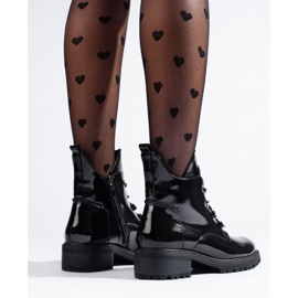 Botas de mujer Vinceza lacadas en negro 3