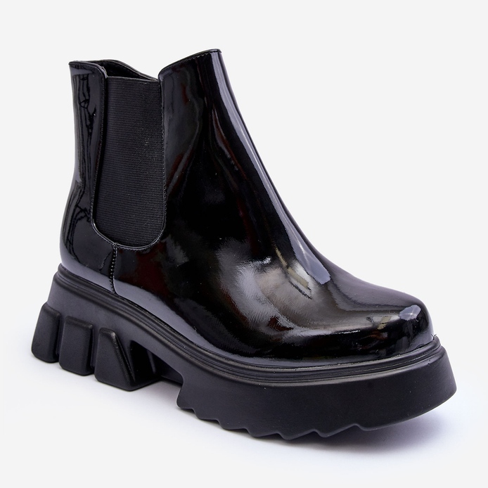 Botines Chelsea Worker Mujer Lacados Negro Brizora 1 Botines Chelsea Worker Mujer Lacados Negro Brizora 1