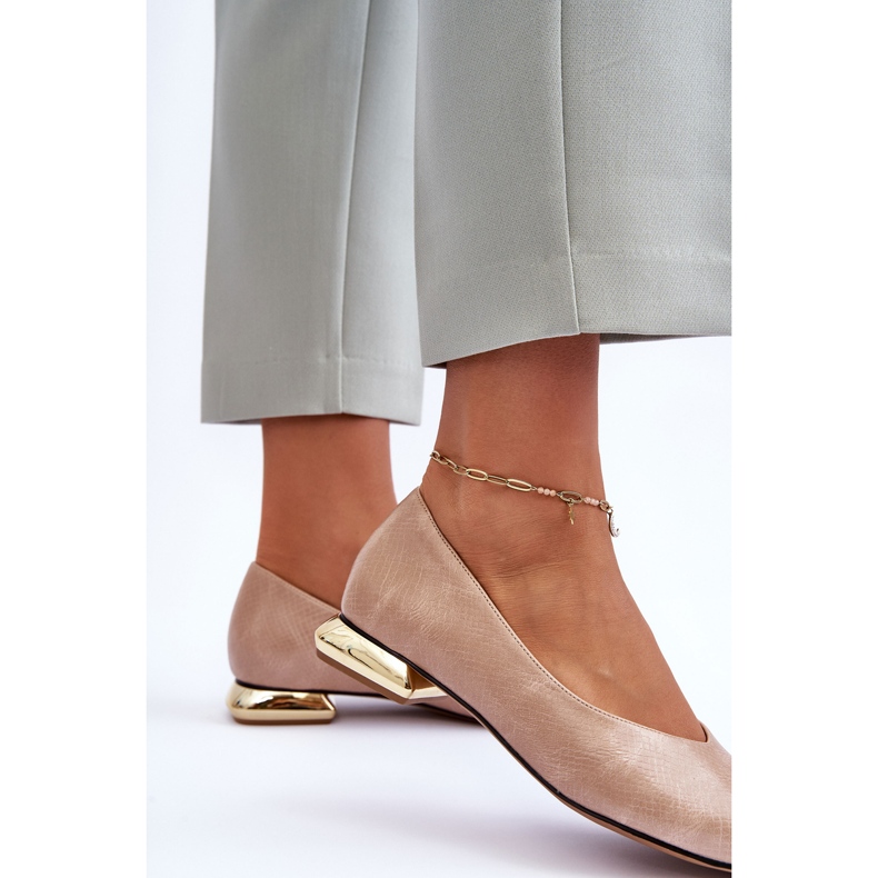 PD1 Tacones Planos Piel Beige Vaani 2