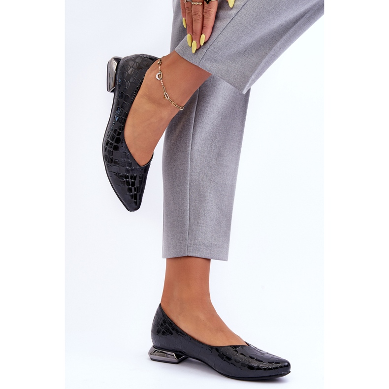 PD1 Zapatos De Tacón Planos De Cuero Vaani Negro Vaani 1