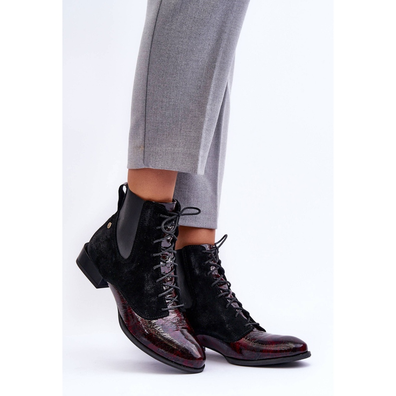 Maciejka Botas de cuero con tacón plano 06200-08 Negro 1 Maciejka Botas de cuero con tacón plano 06200-08 Negro 1