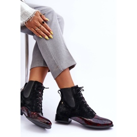 Maciejka Botas de cuero con tacón plano 06200-08 Negro 5