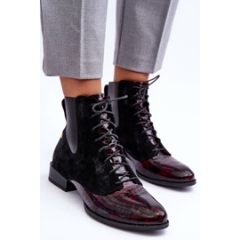 Maciejka Botas de cuero con tacón plano 06200-08 Negro 3