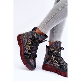 Botas planas de cuero con cordones Maciejka 06158-01 Negro 4
