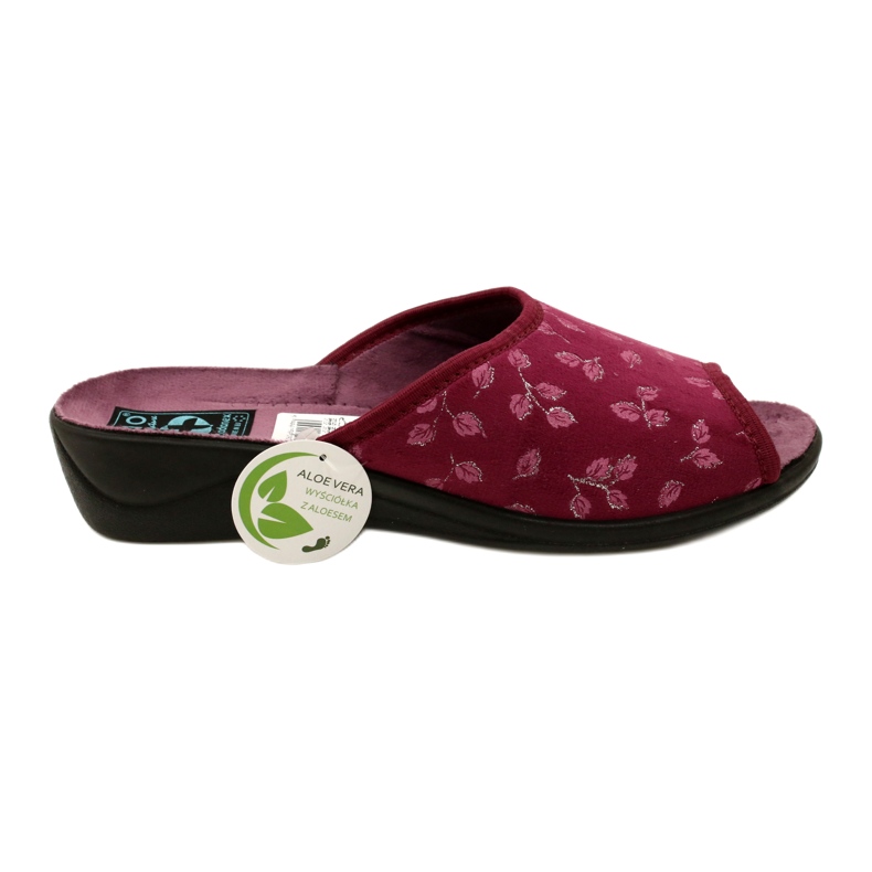 Pantuflas terciopelo burdeos Adanex 28271 Aloe Vera rojo 5