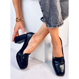 Mocasines de tacón alto de Entee Black negro 3