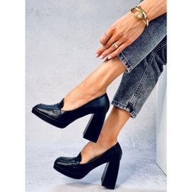 Mocasines de tacón alto de Entee Black negro 4