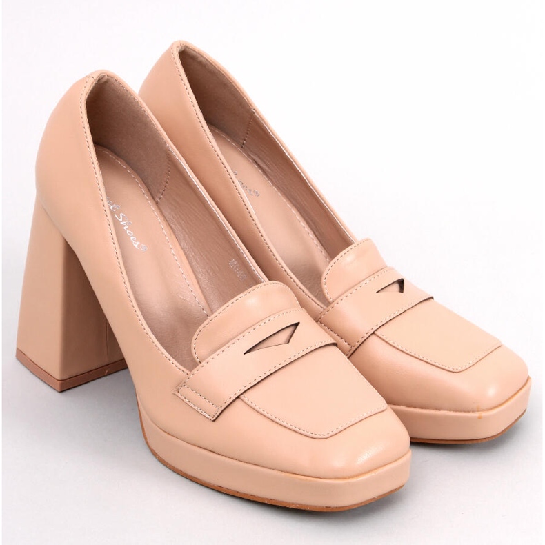 Mocasines tacón Entee Nude beige 1