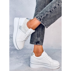 Zapatillas Tobey plateadas con cuña blanco 3