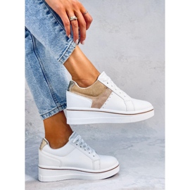Tobey zapatillas beige con cuña 5