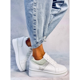 Tobey zapatillas verdes con cuña blanco 5