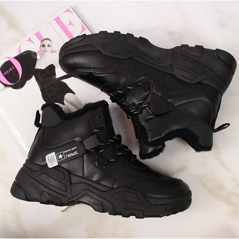 News Deportivas insuladas de mujer con suela gruesa, negras NOVEDADES negro 2