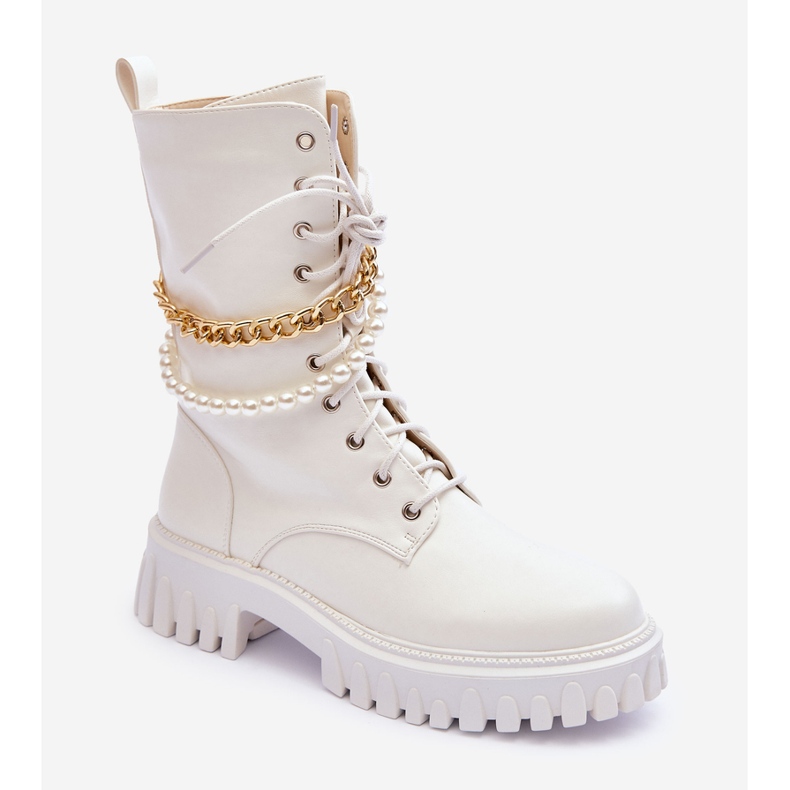 Trabajadores Altos De Cuero Con Cadena Nameer Blanco 1 Trabajadores Altos De Cuero Con Cadena Nameer Blanco 1