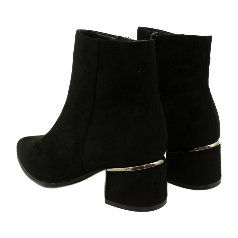 Evento Botas de ante con decoración plateada, Negro 23BT35-6420 3