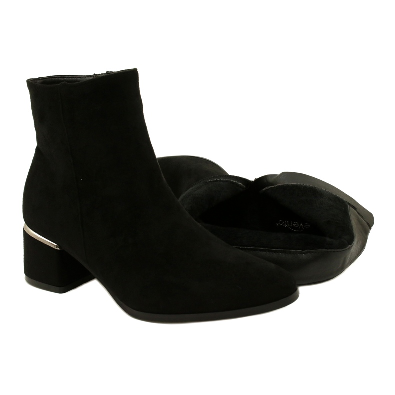 Evento Botas de ante con decoración plateada, Negro 23BT35-6420 5