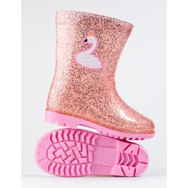Botas de agua High Glitter Shelovet para niñas, rosa claro 2