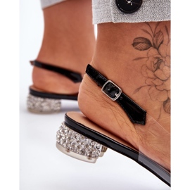 Sandalias Transparentes con Adornos Negro S.Barski MR1037-05 2