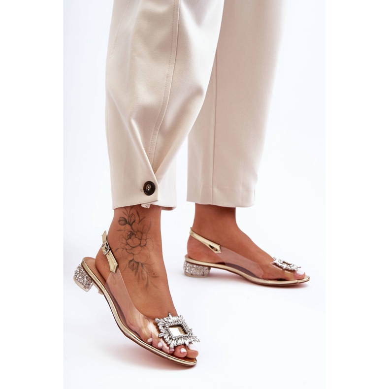 Sandalias Transparentes con Adornos Dorados S.Barski MR1037-05 1