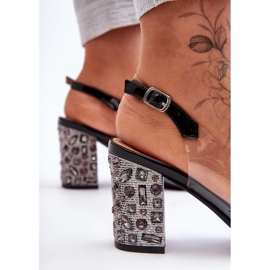 Sandalias Elegantes Decoradas Negro Transparente S.Barski MR1037-18 3