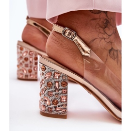Sandalias Elegantes Decoradas Oro Rosa Transparente S.Barski MR1037-18 rosado 4