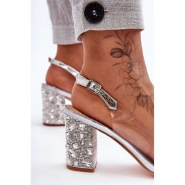Sandalias Elegantes Decoradas Plata Transparente S.Barski MR1037-18 6