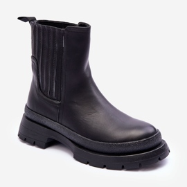 Botas Chunky De Piel Botines Chelsea Negro Rosan 1