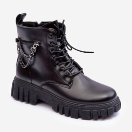 Botas de trabajador con estilo en la plataforma Amro negra negro 1