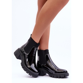 Botines Chelsea Mujer Lacado Negro Cirie 2