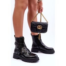 Botas Mujer Serpiente Rayas Negro Leora 8