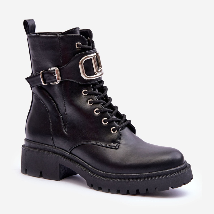 Botas de trabajo de moda con decoración Black Ollia negro 1 Botas de trabajo de moda con decoración Black Ollia negro 1