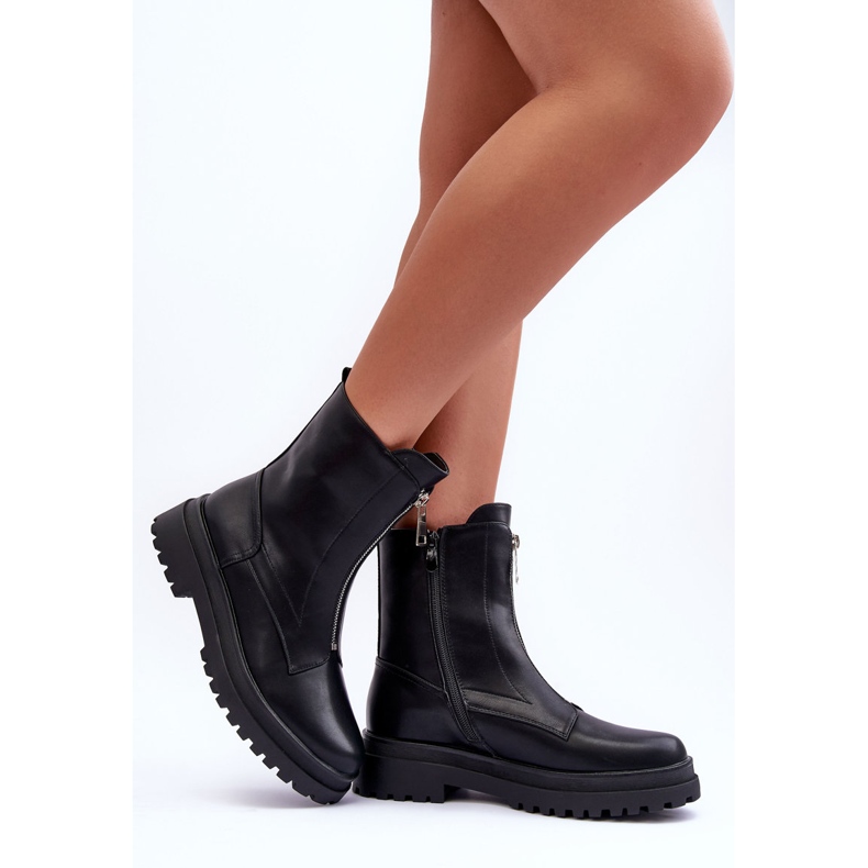 Botas Mujer Piel Cremallera Clorike Negro 2