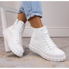 Botas plataforma cordones Big Star W INT1920A blanco 1