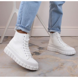 Botas plataforma cordones Big Star W INT1920A blanco 2