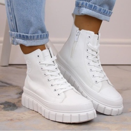 Botas plataforma cordones Big Star W INT1920A blanco 3