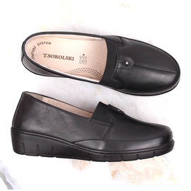Zapatos mujer cómodos piel con elástico negro T.Sokolski J207 6