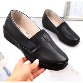 Zapatos mujer cómodos piel con elástico negro T.Sokolski J207 7