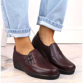 Zapatos mujer cómodos piel con elástico T.Sokolski J304 rojo 4