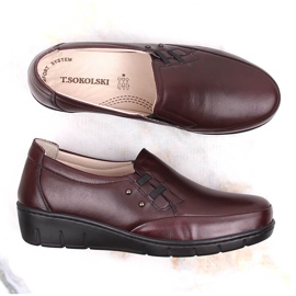 Zapatos mujer cómodos piel con elástico T.Sokolski J304 rojo 7