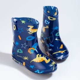 Botas de lluvia niño dinosaurio Shelovet azul marino 1