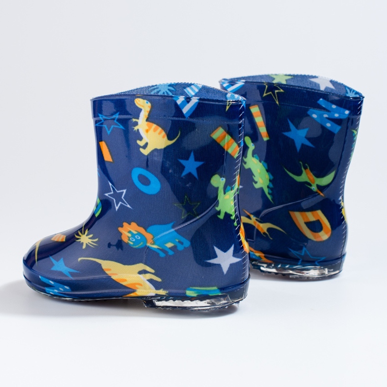 Botas de lluvia niño dinosaurio Shelovet azul marino 2