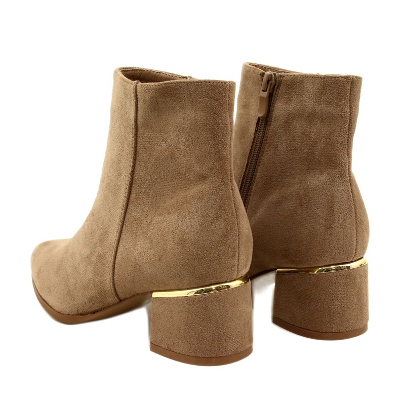 Evento Botas de ante con decoración dorada, Beige 23BT35-6420 3