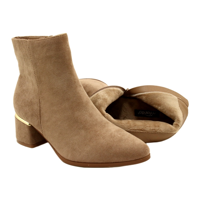 Evento Botas de ante con decoración dorada, Beige 23BT35-6420 4