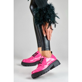 La.Fi Zapato cordones lacado rosa rosado 3
