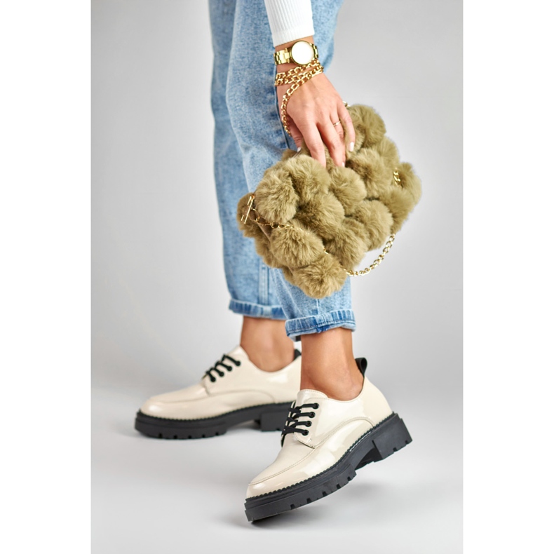 La.Fi Zapato cordones lacado beige 2