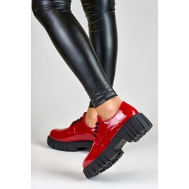 La.Fi Zapatos cordones lacado rojo 3