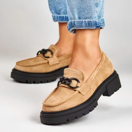 La.Fi Mocasín beige sobre plataforma de ante 1